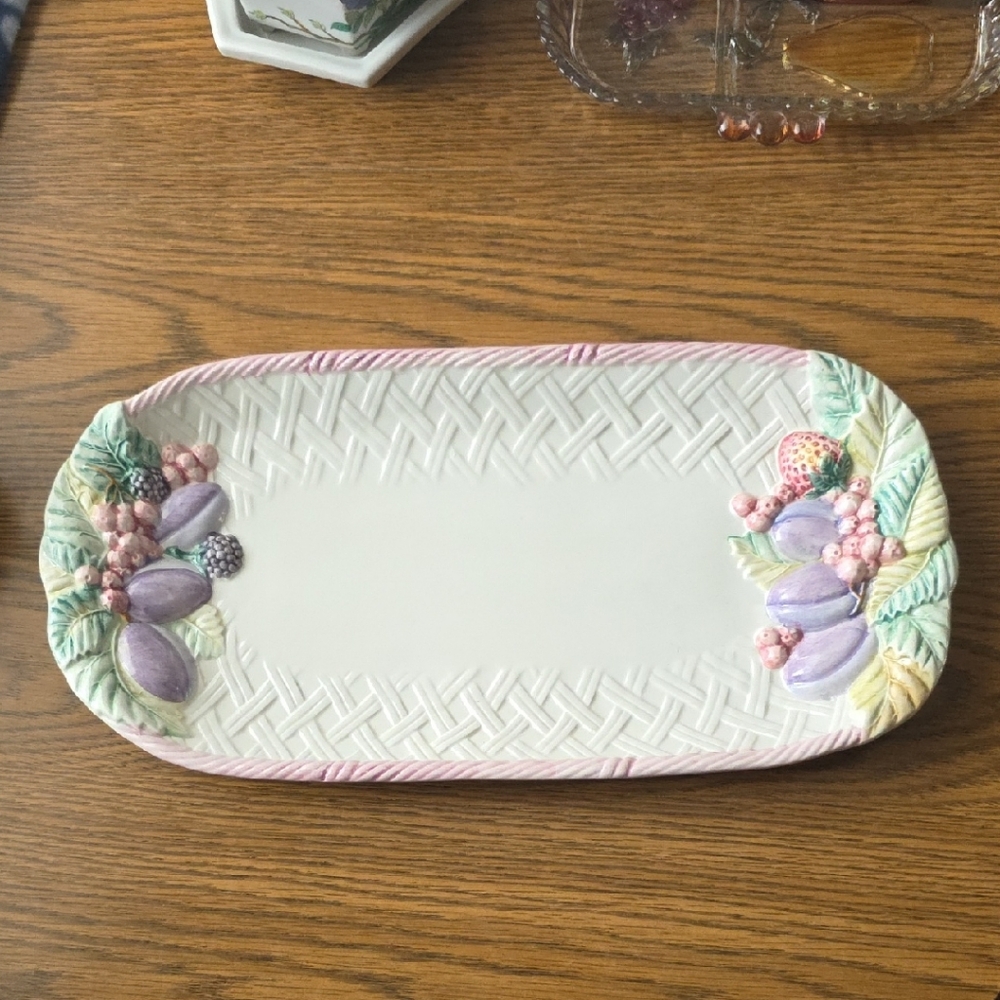 Elegant Fruit Motif Serving Platter